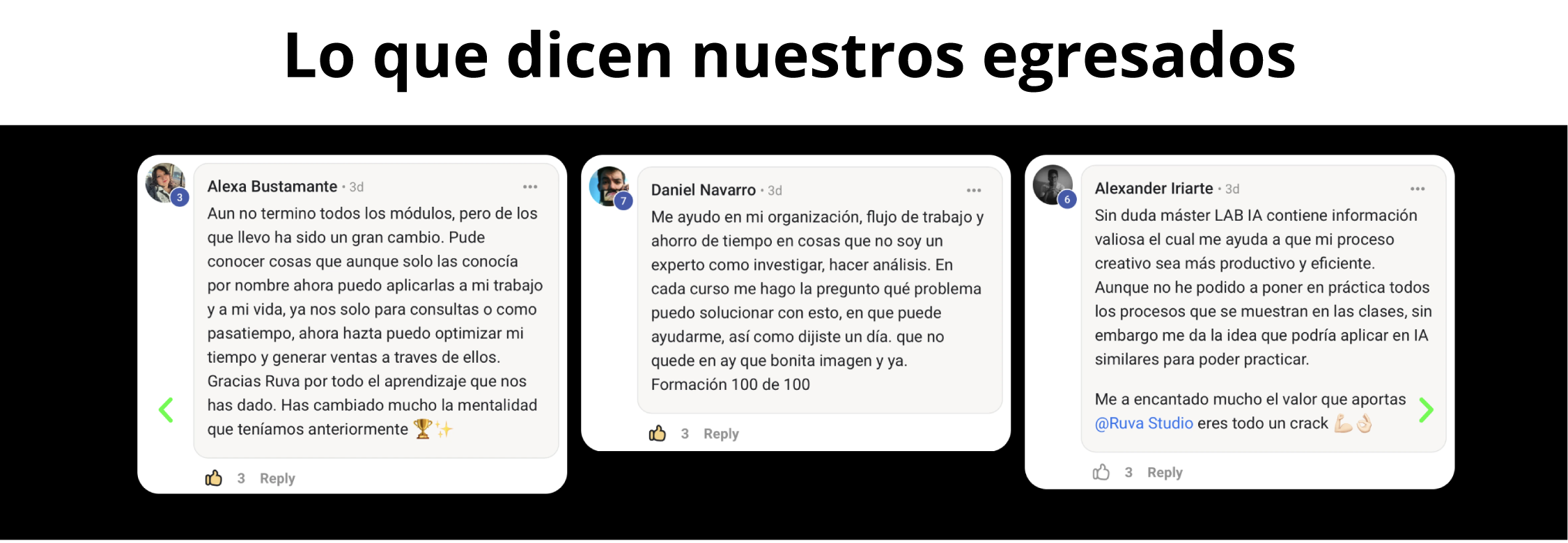Lo que dicen nuestros egresados